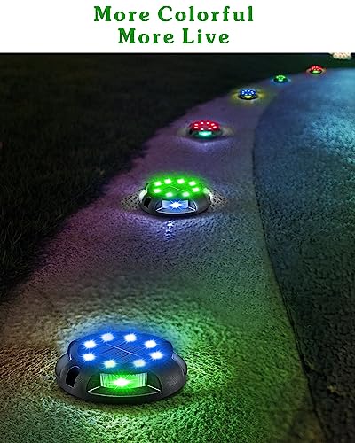 Solar Pathway Lights Uplight Sidelight 8 Pack Multi Color (8 Count)