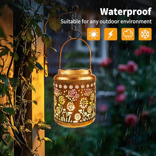 Butterfly Solar Lantern Lights with Colorful Projection (2 Count)