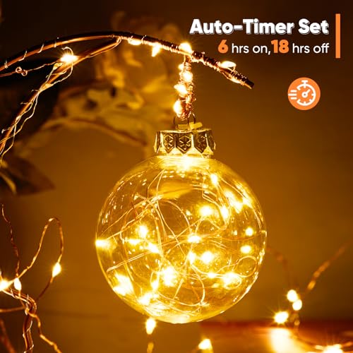 4 Pack 16.4 Ft. Battery Operated Outdoor String Lights with Remote & Timer (4 Count)