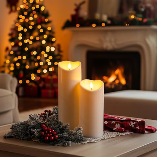 4"x12" Outdoor Waterproof Flameless Candles with Timers and Remote Control (2 Count)