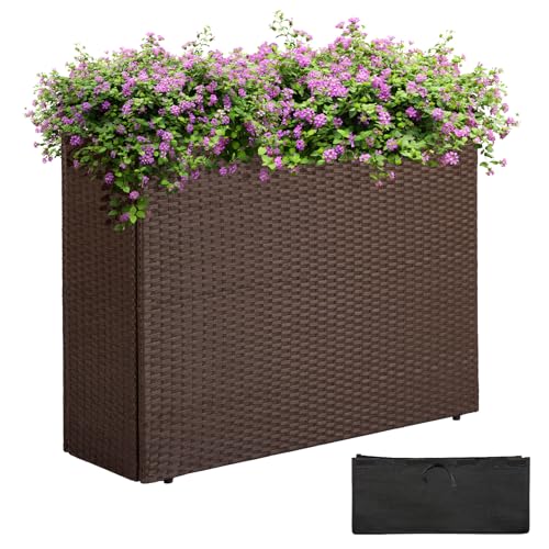 All Weather Wicker Planter Raised Garden Bed