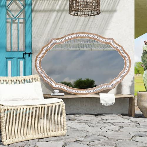 36x24 Inch Rustic Farmhouse Oval Mirror