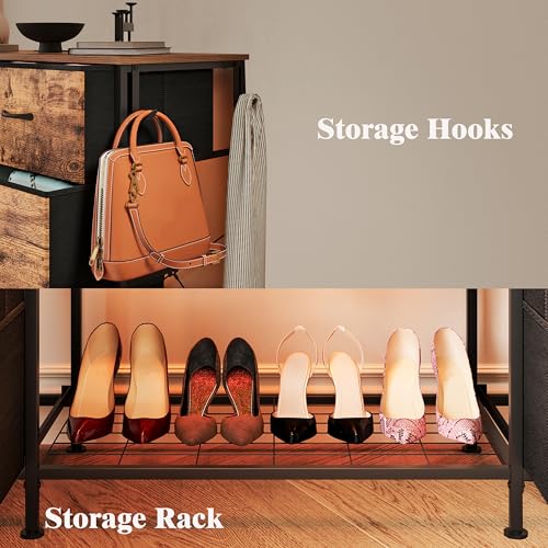 55"W Dresser with Hanging Rack