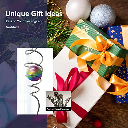 Multi Color Wind Spinner Tail Gazing Ball Spiral Decorative Wind Spinners Sun Catcher Visual Illusion Wind Spinner Stabilizer Indoor Outdoor Garden Decoration