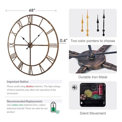 48 Inch Large Silent Wall Clock