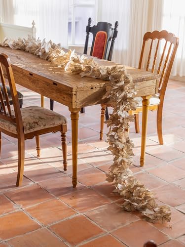 6PCS Beige Fall Maple Leaves Garland (33.6 Foot)