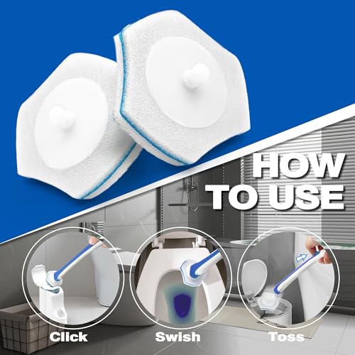 Disposable Toilet Brush with 48 Wand Cleaner Refills