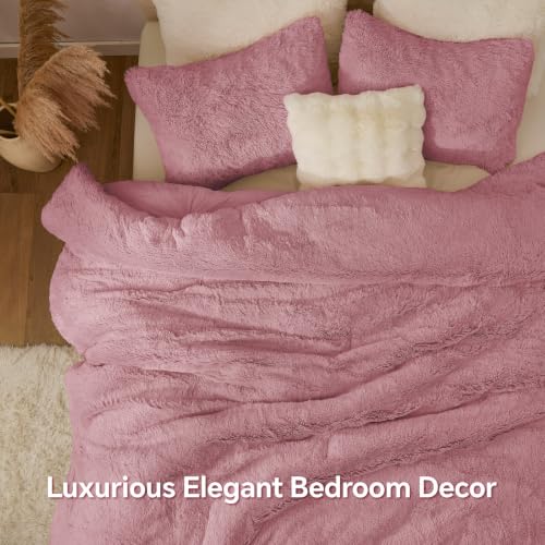Dusty Pink Fluffy Comforter Set Twin