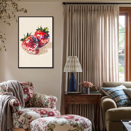 Funky Red Strawberry Disco Wall Art