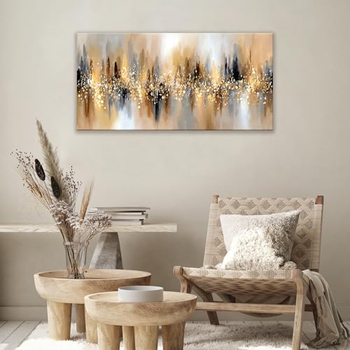 Gold Abstract Canvas Wall Art Prints Decor For living Room 20" × 40"