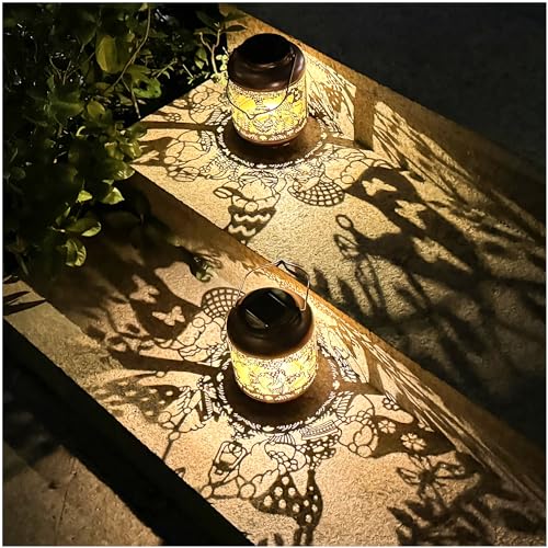 2 Pack Gnomes Solar Lanterns Outdoor Waterproof (2 Count)