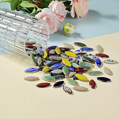 70 Pieces Petal Ceramics Mosaic Tiles for Crafts