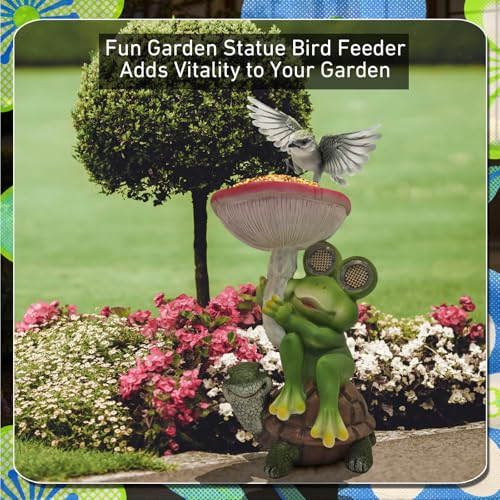 Frog Turtle Solar Garden Statue Light Outdoor Figurine for Yard Decor
