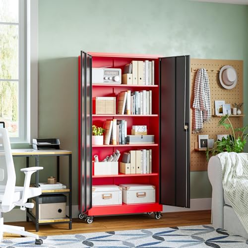 Metal Garage Storage Cabinets with Lock Door and Adjustable Shelves