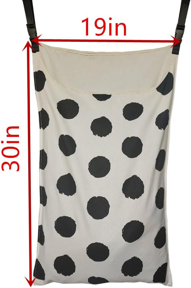 Adjustable Space Saving Door Hanging Laundry Hamper Bag Dorm Laundry Bag,Wide Open Top Over The Door Laundry Hamper with Free Hanging Hooks - NestledHome