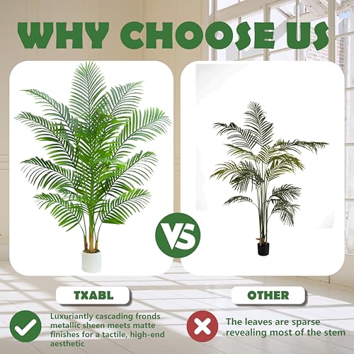 Artificial Palm Tree Plant 6FT Tall Fake Tropical Palm Tree in Pot (18 Count)