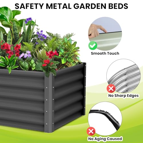 Galvanized Raised Garden Bed Outdoor (2 Count)