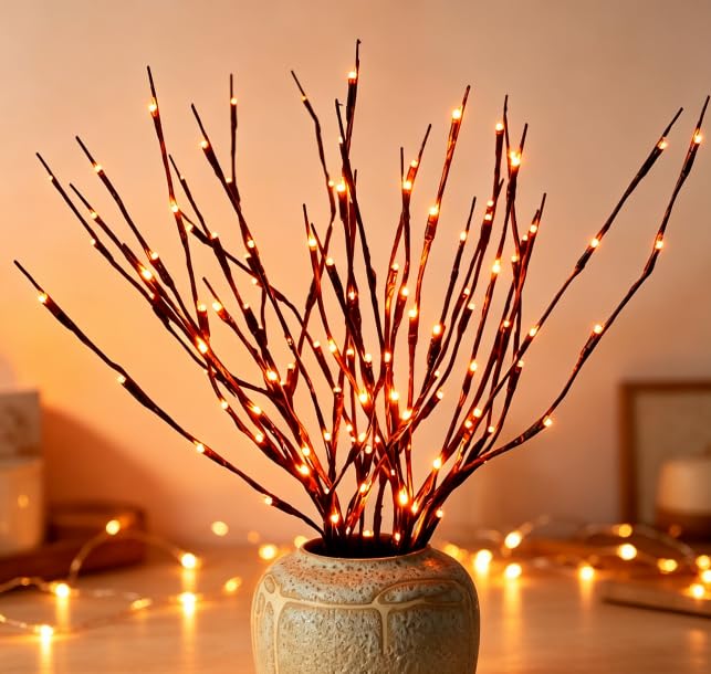 2 Pack LED Lighted Branches Battery Operated Branch Lights Vase Filler