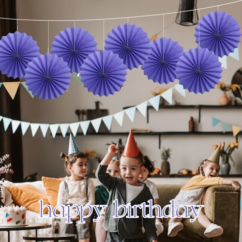 Purple Party Decorations Purple Paper Fans Bulk 16inch DIY Set