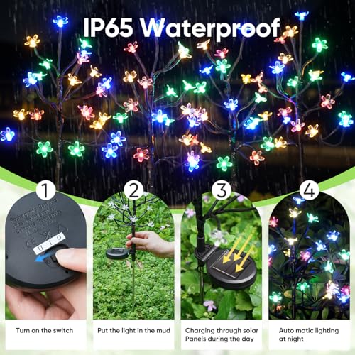 4 Pack Solar Lights Outdoor Waterproof (4 Count)