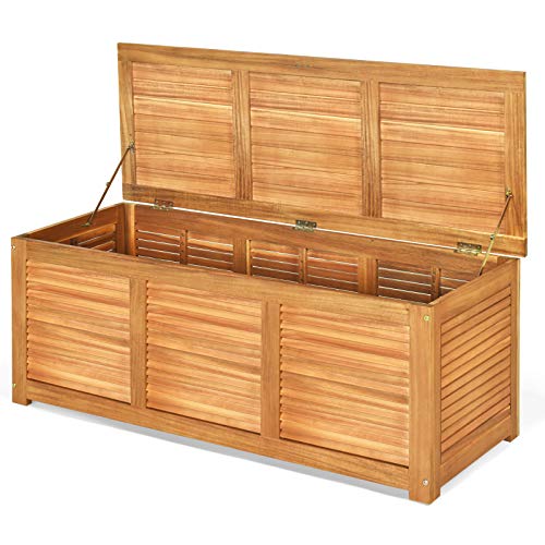 46 Gallon Acacia Wood Deck Box