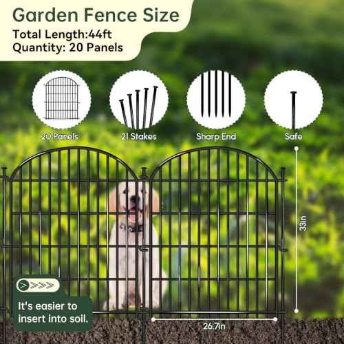 20 Panels No Dig Decorative Garden Fence (20 Count)