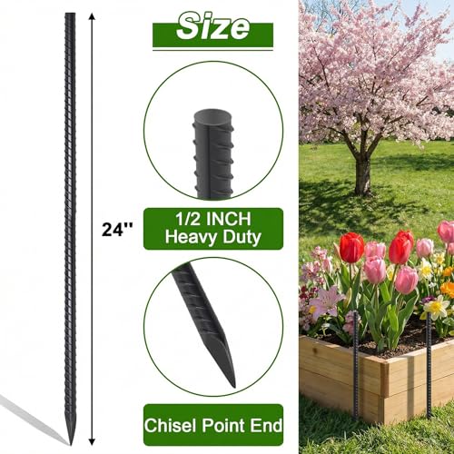Straight Rebar Stakes 24 Inch 1 (10 Count)