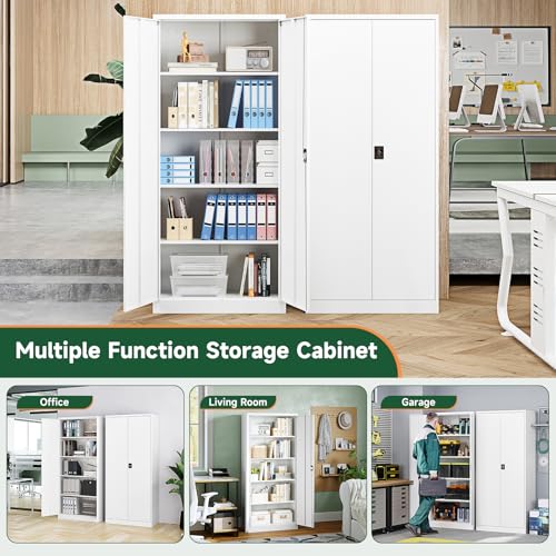 Metal Garage Storage Cabinets with Lock Door and Adjustable Shelves