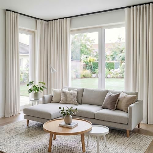Room Divider Curtains Blackout Floor to Ceiling Curtain with Hook Wall Mount Sliding Door Curtains Ceiling Mount Extra Wide Curtain Wall Divider for Room Separation