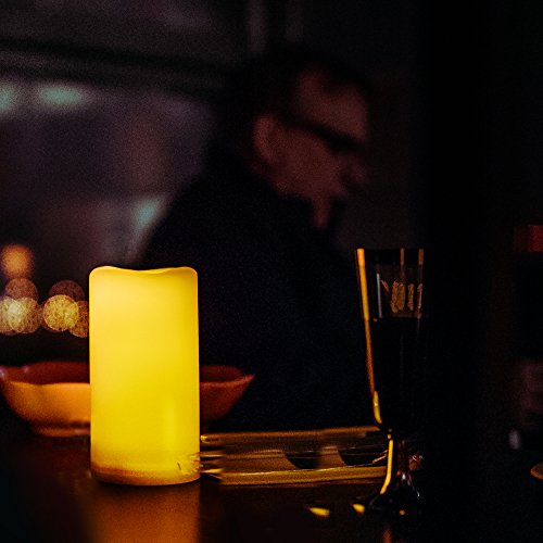 Outdoor Battery Operated Flameless LED Pillar Candles 3inx4 (3 Count)