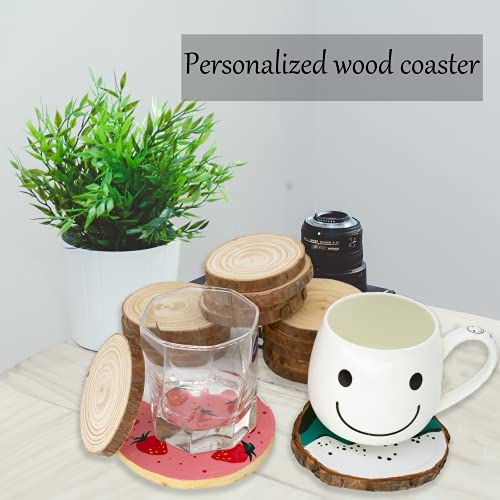Unfinished Natural Wooden Slices 60 Pcs 3.2 (80 Count)