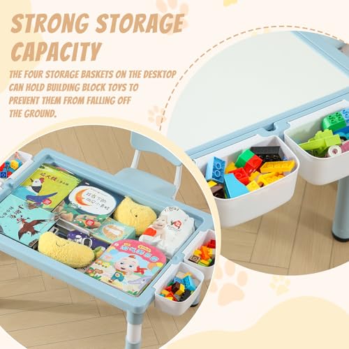 Multi Functional Kids Table and 2 Chairs Set (3 Count)