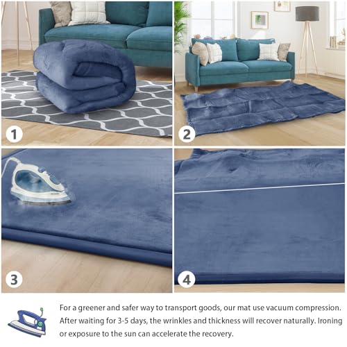 Baby Play Mat for Floor Nursery Rug Muscle Mat Area Rug Playroom Rug 50"x50" Playpen Mat Elastic Foam 1.3" Thick Crawling Mat for Babies
