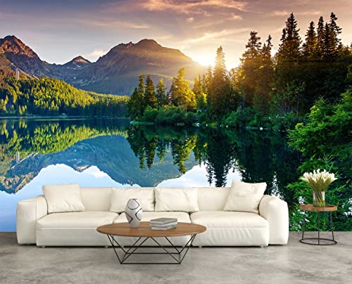 Mountain with Lake Photo Wallpaper Landscape (110 Sq Ft)