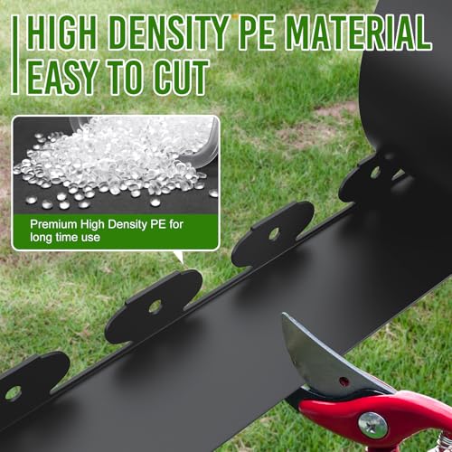 Landscape Edging 4 Inch Tall 100FT with 110Pcs Metal Spikes