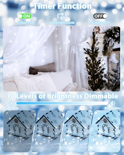 2 Pack 100 LED Fairy Lights Battery Operated with Remote