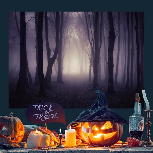 Halloween Photo Backdrop Misty Woods Dark Gloomy Forest Witch Wizard Party Background Halloween Night Ghost Photography Backdrops