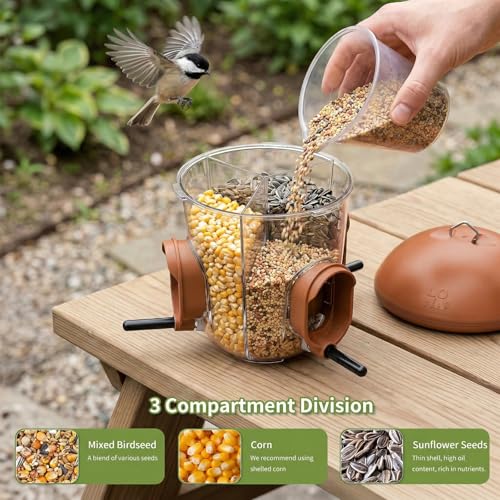 LONA Hanging Bird Feeder with 3 Compartments