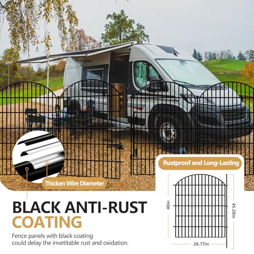 10 Panels Decorative Garden Fence with Lock (10521.6 sq in)