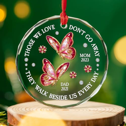 Walk Beside Us Personalized Glass Ornament