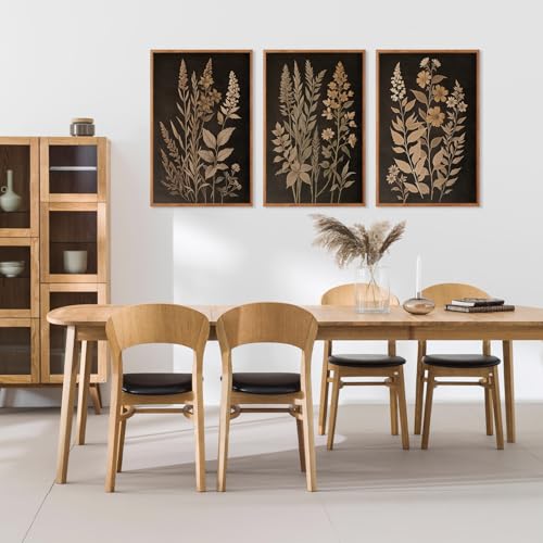 Vintage Botanical Fern Framed Canvas Wall Art Set