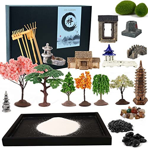 14" x 10" Large Japanese Zen Garden Kit for Desk