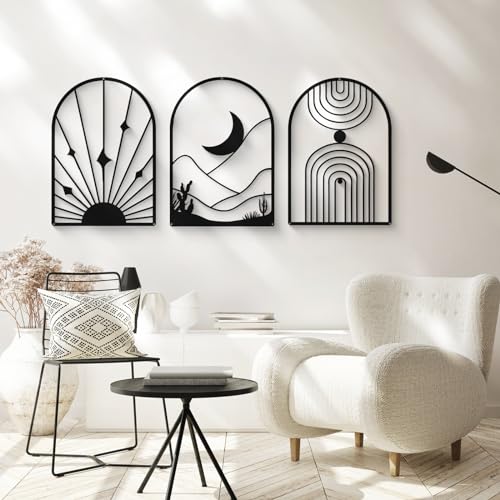4 Pack Black Abstract Metal Wall Art (4 Count)