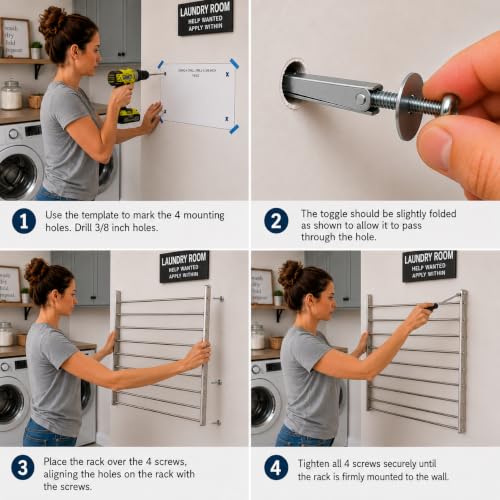 Wall Mounted Clothes Drying Rack