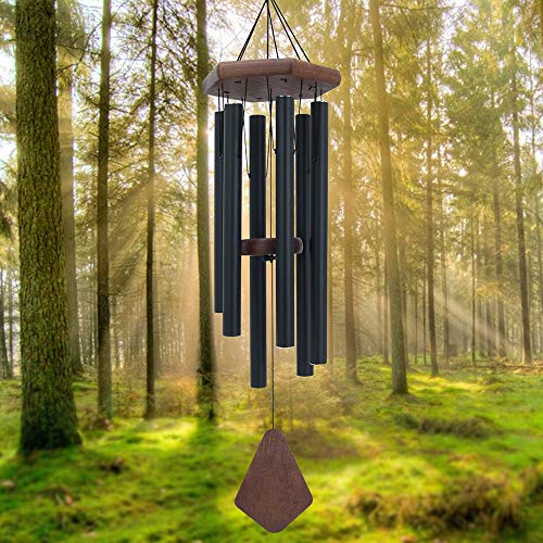 Wind Chimes for Outside 30 inch Black Aluminum Garden Patio Gift Decor Yard