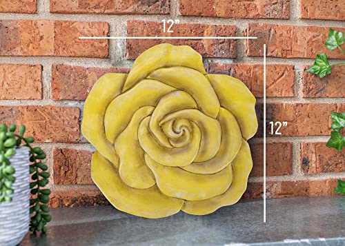 NAT & Jules Rose Flower Shaped Dimensional Indoor Outdoor 12 inch Cast Resin Decorative Garden Stepping Stone