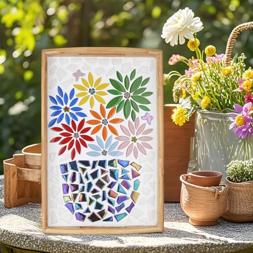 Red Leaf Mosaic Tiles for Crafts