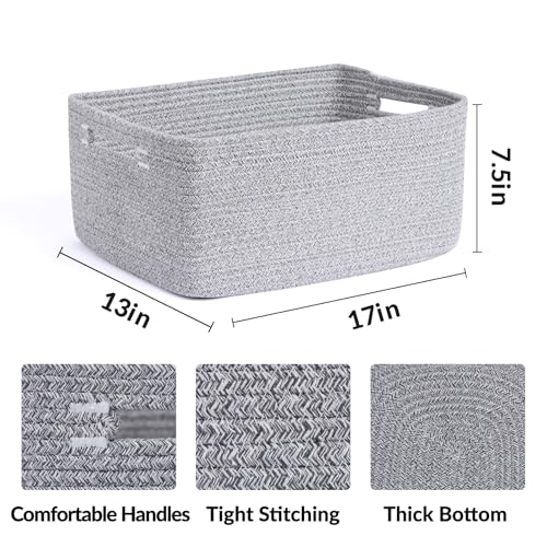 Large Storage Baskets for Shelves (3 Count)