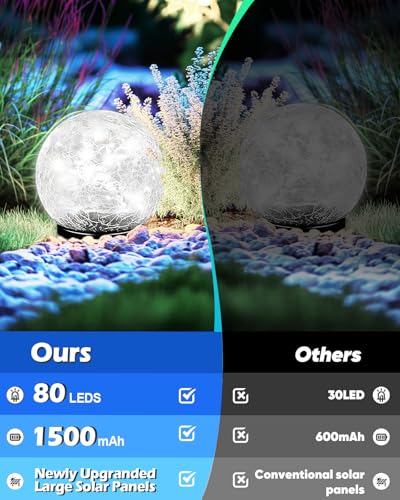 Garden Solar Ball Lights Outdoor Waterproof (2 Count)