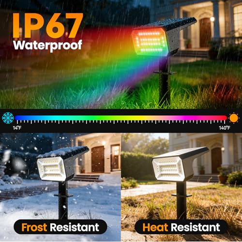 Color Changing Solar Spot Lights Outdoor 10 Pack (10 Count)